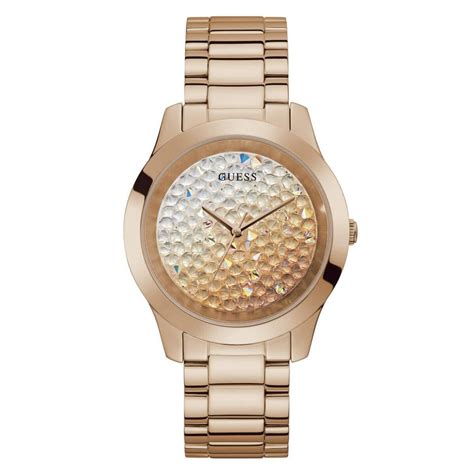 reloj original dorado con rosa brillos guess|relojes mujer guess.